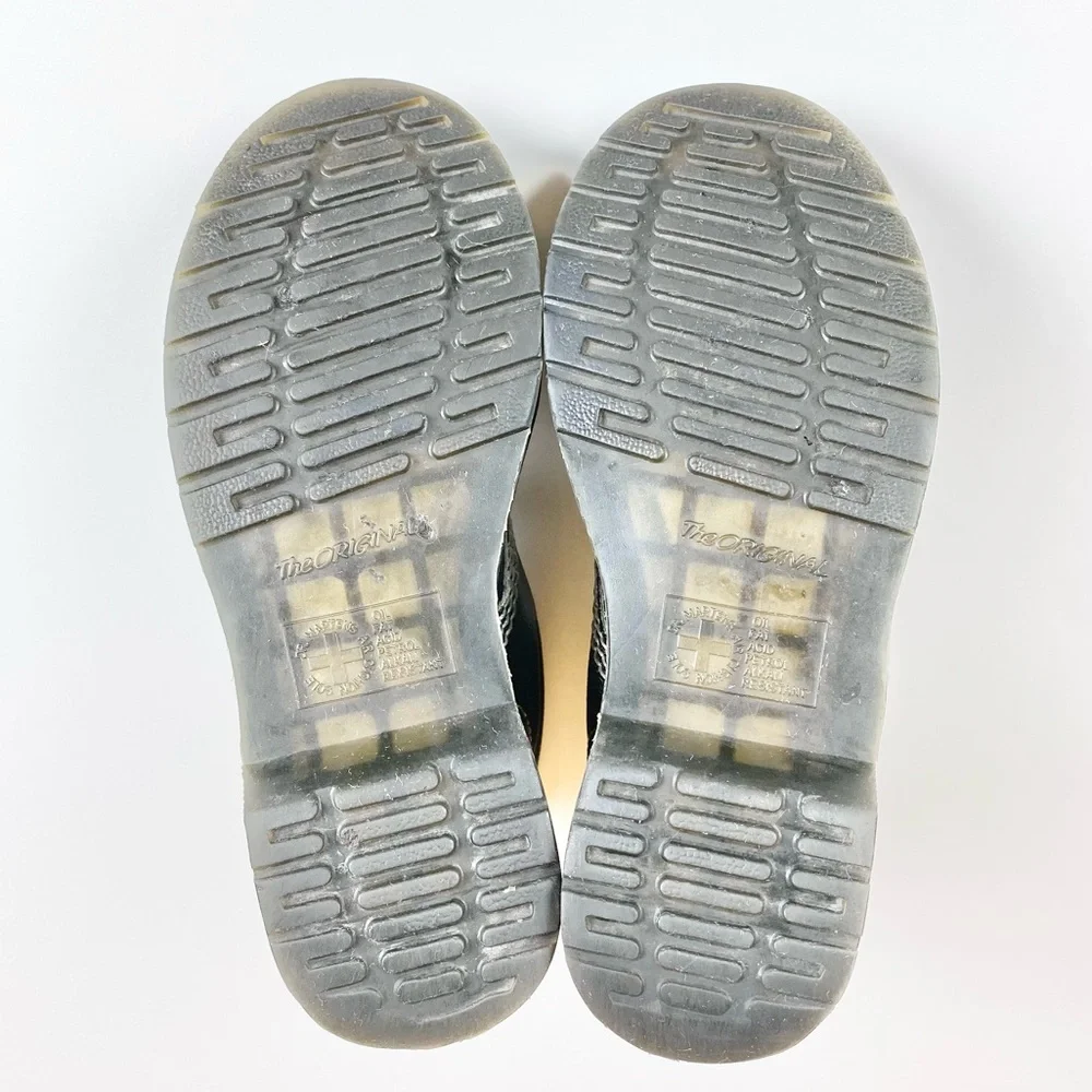 RARE Dr. Martens Pascal Leather 8-Eyelet Boots in Black/White Cristal Suede 5 - Picture 4 of 12